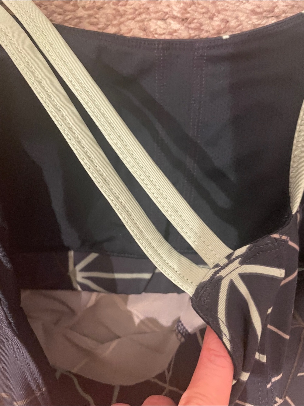 oiselle Navy Blue Geometric athletic tank top small - Picture 5 of 5